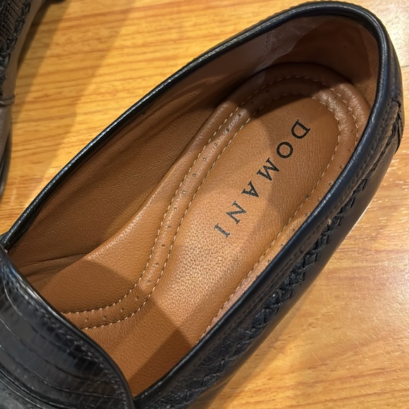 MEN DOMANI LEATHER SHOES 10 LOAFER SLIP ON - Picture 2 of 6